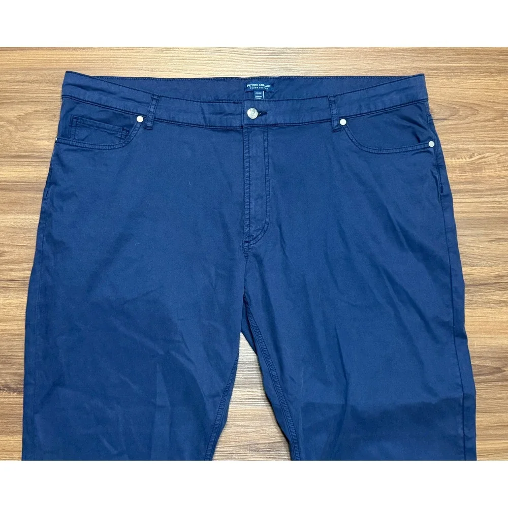 Peter Millar Crown Crafted Wayfare Tailored Fit 5 Pocket Navy Pants Sz 42/30